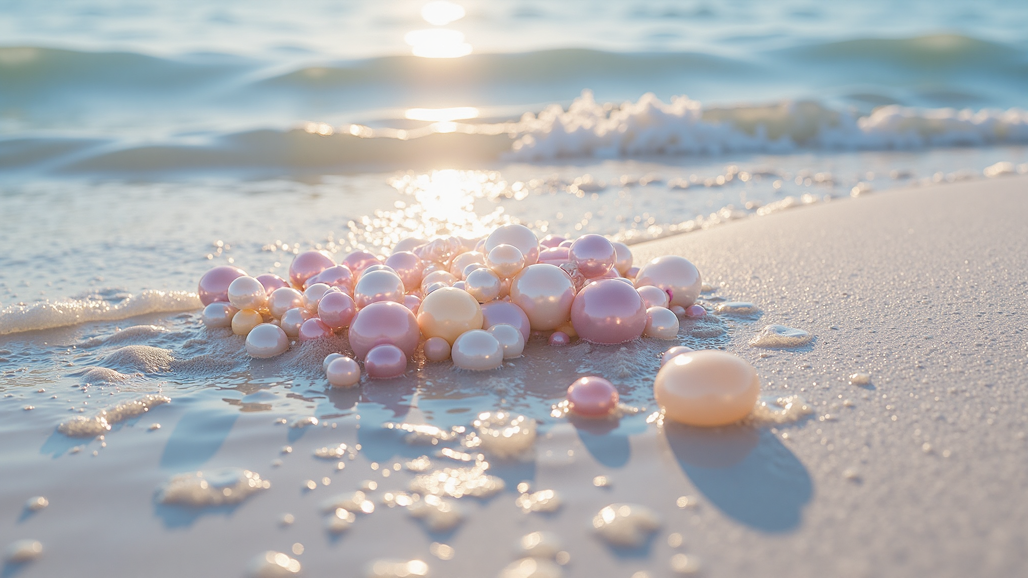 Artisan carefully crafting pearl jewelry in the workshop